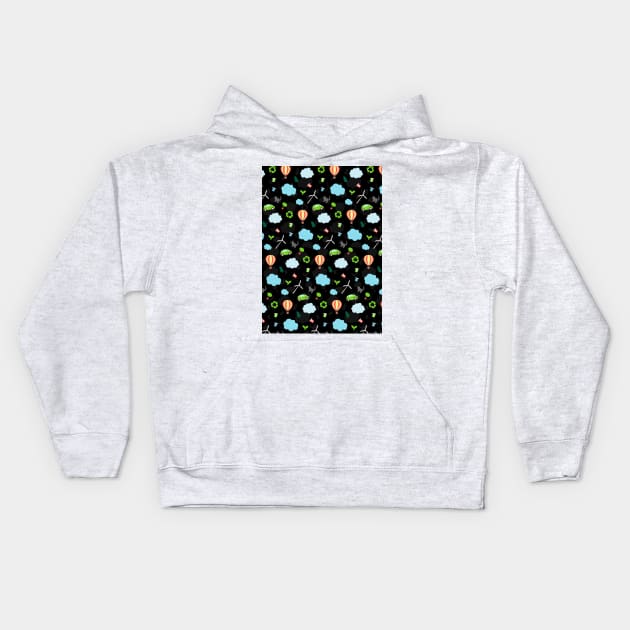 Eco Life Pattern Kids Hoodie by XOOXOO